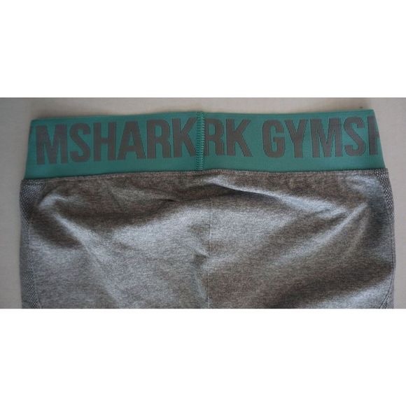 Gymshark Women's Sz S Gray/Teal Flex Seamless Mid-Waist Workout Leggings - Picture 4 of 6